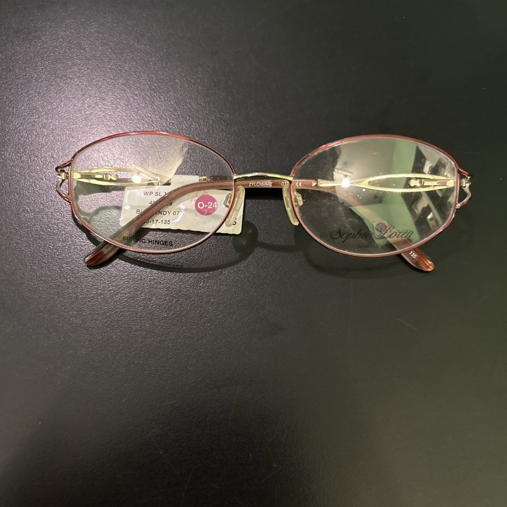 Sophia Loren M190 077 Red Gold Eyeglass Frames 55-17-135 NWT Frames Only